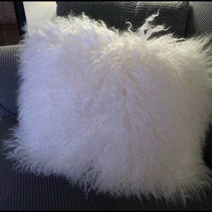 Mongolian lamb pillow cover